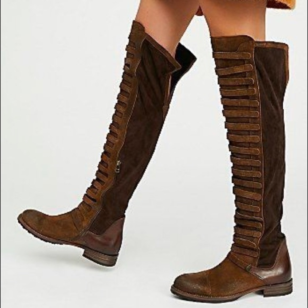 Free People Black Forest Over the Knee Boot